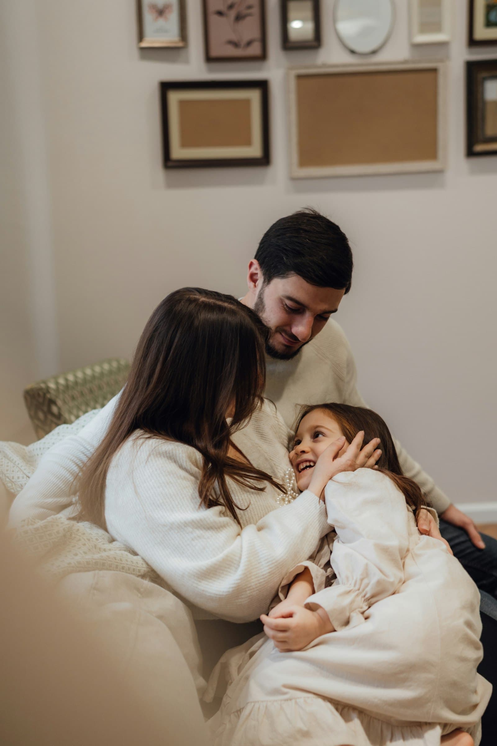 Family relaxing together at home