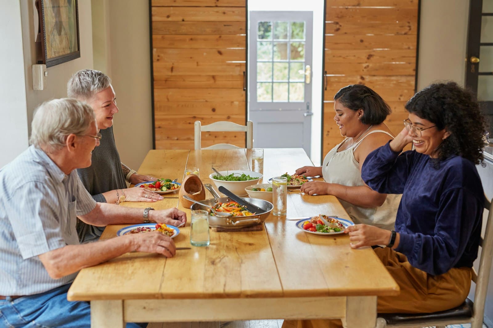 Multigenerational family gathered together at home